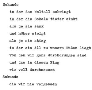 Gedicht „Sekunde“ von Ruth Wolf-Rehfeldt