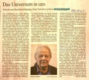 FAZ-Zeitungsausschnitt von Beate Trögers: Das Universum in uns
