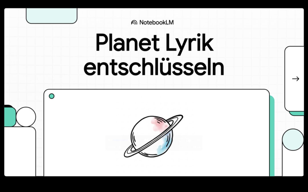 Screenshot von dem KI-Videopodcast „Planet Lyrik entschlüsseln“