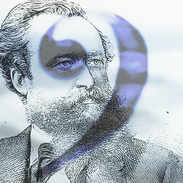 Porträt von Wilhelm Busch versehen mit dem Audiomashup