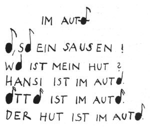 Bildgedicht „IM AUTO“ von Reinhard Priessnitz