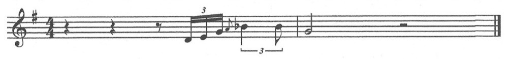 Notenbeispiel Peter Rühmkorf / Michael Naura / Wolfgang Schlüter – Außer der Liebe nichts. Transkription des Themas