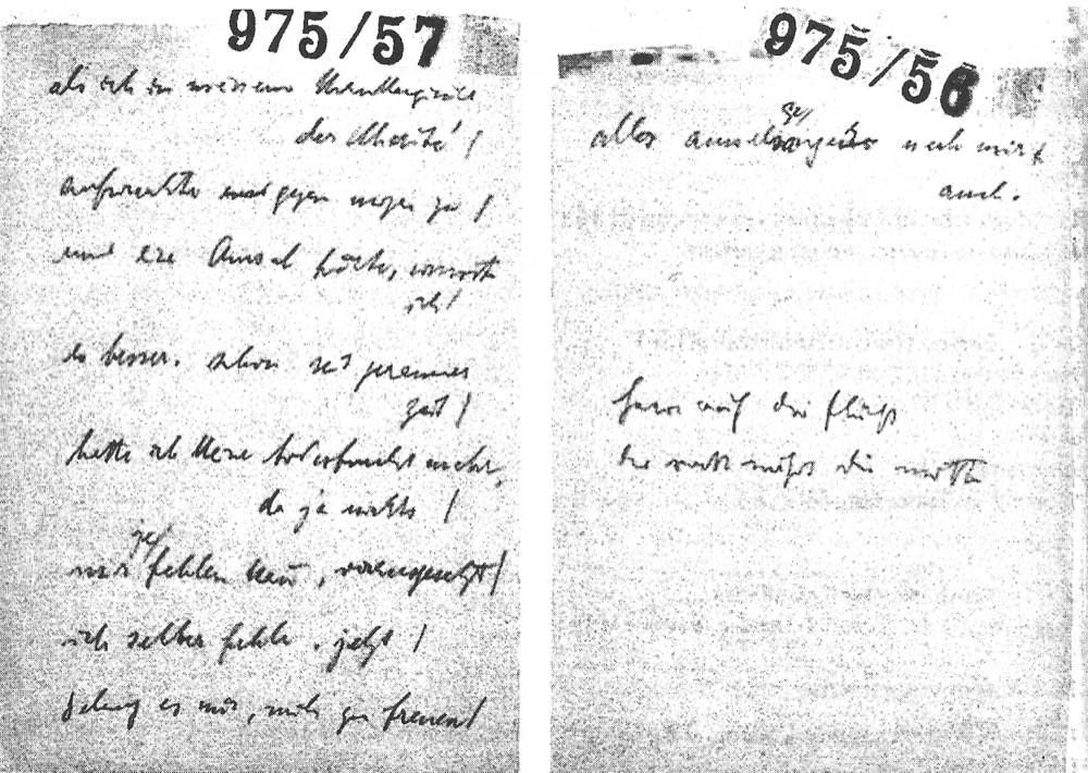 Gedichtmanuskript „als ich ich meinem Krankenzimmer der Charité“ von Bertolt Brecht